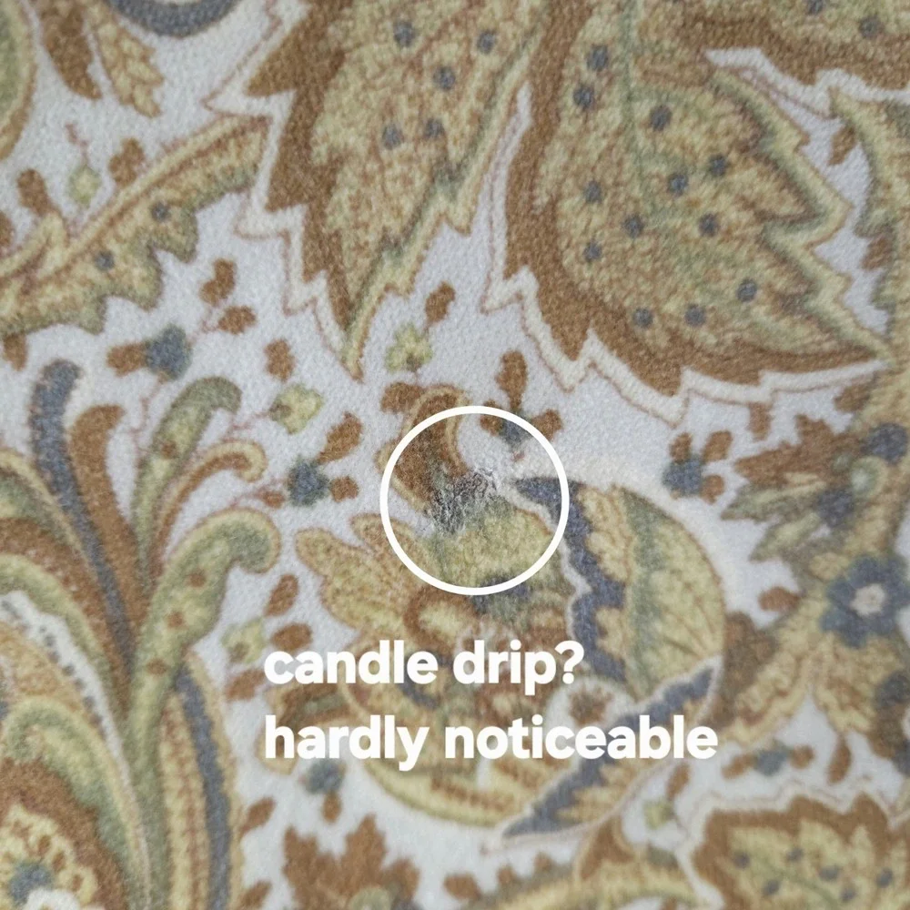 Vtg Pottery Barn Cotton Velvet Paisley Floral Table Runner Fall Autumn Y2K 18x90
